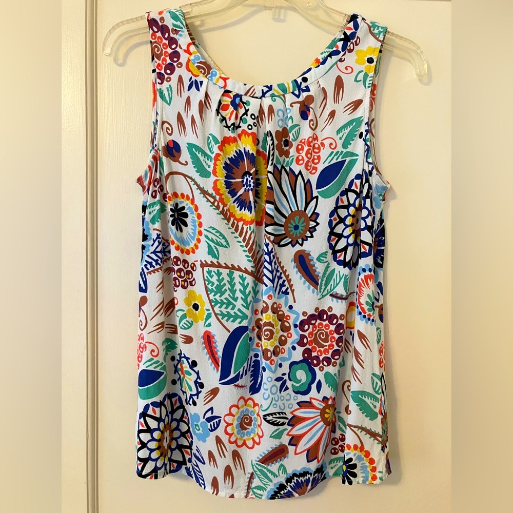 Boden Folklore Crepe Sleeveless Blouse 8